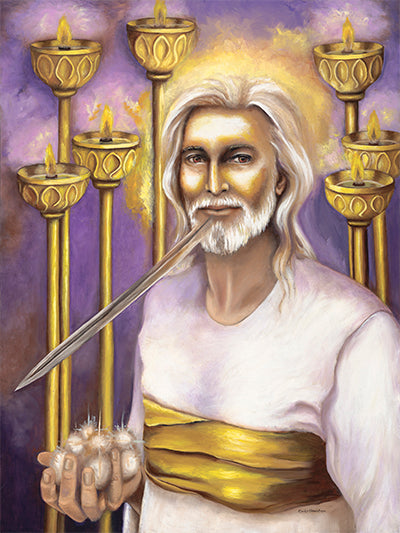 Among the Lampstands Original Christian Oil Painting Revelation 1 Artwork by Candi Kloverstrom