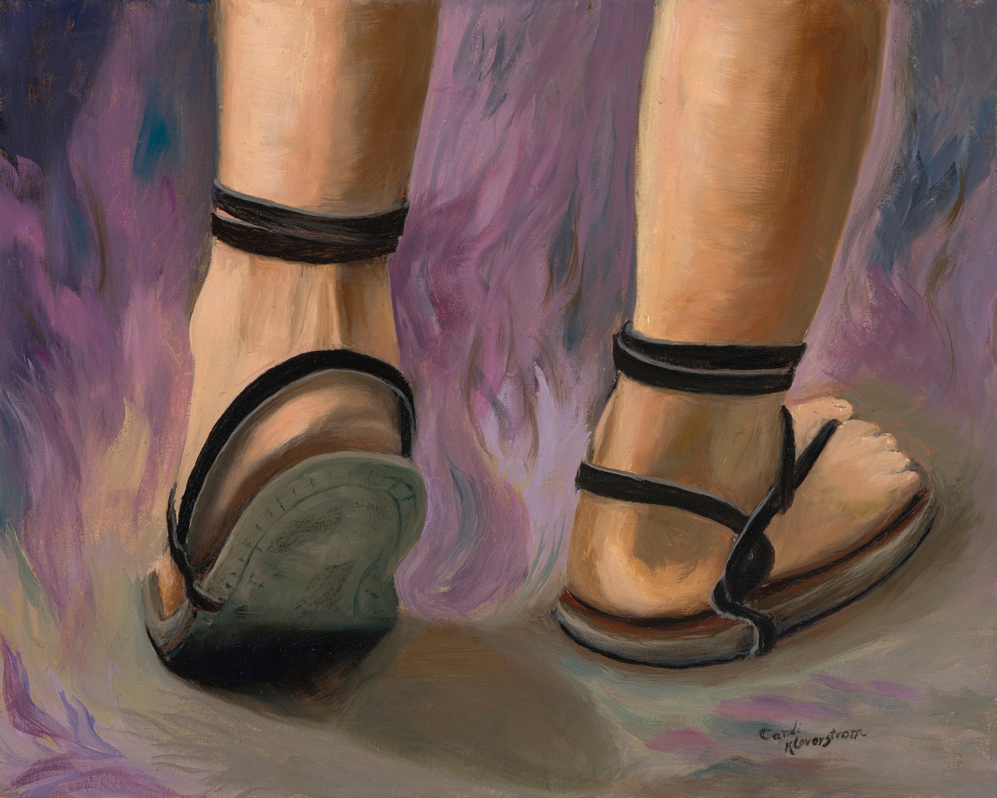 Beautiful Feet Original Christian Oil Painting Isaiah 52:7 Artwork by Candi Kloverstrom