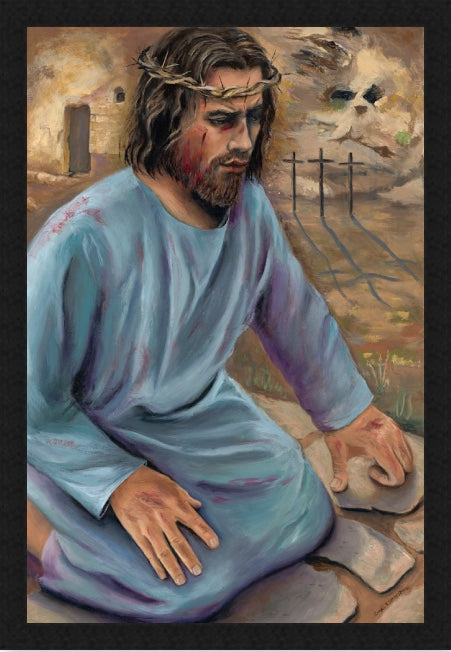 Between the Cross and the Tomb Christian Art Framed Prints Jesus Carrying the Cross by Candi Kloverstrom