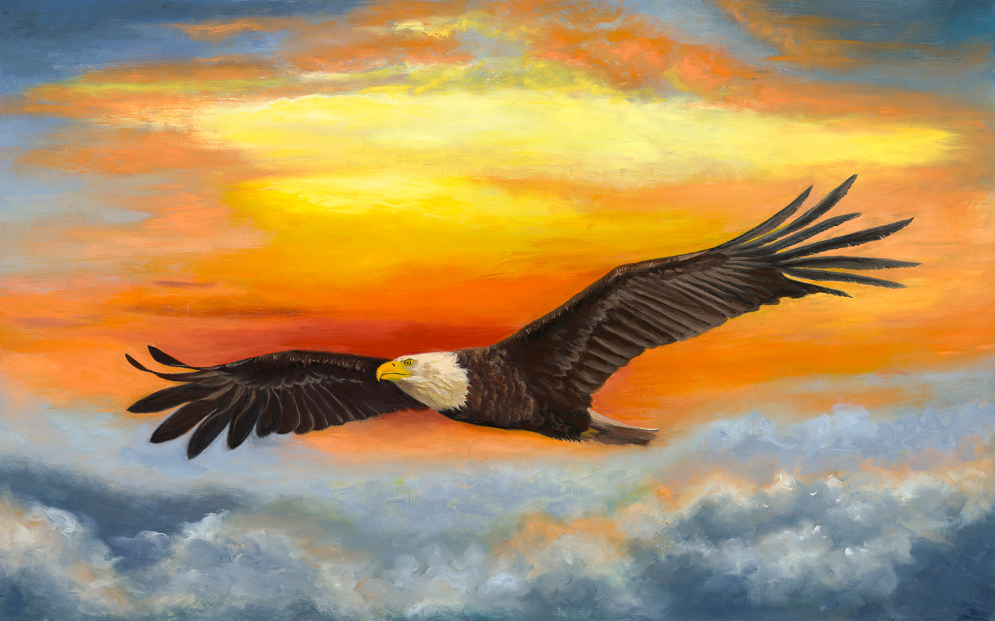 Christian Eagle Original And Prints Oil Painting Wings Of Freedom Faith Based Wall Art by Candi Kloverstrom