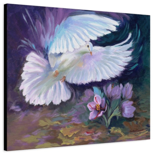 God’s Saffron Crocus Christian Canvas Art Prints Faith Based Floral Wall Art