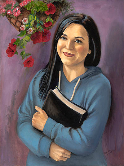 Megan Original Christian Portrait Painting Faith Based Artwork by Candi Kloverstrom